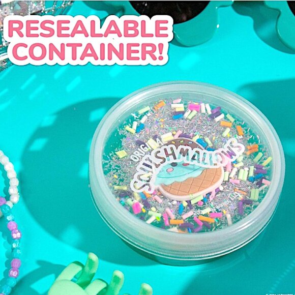Squishmallows Maya Ice Cream Glitter Slime w/ Charm Chocolate Scent Collectible - Picture 6 of 8